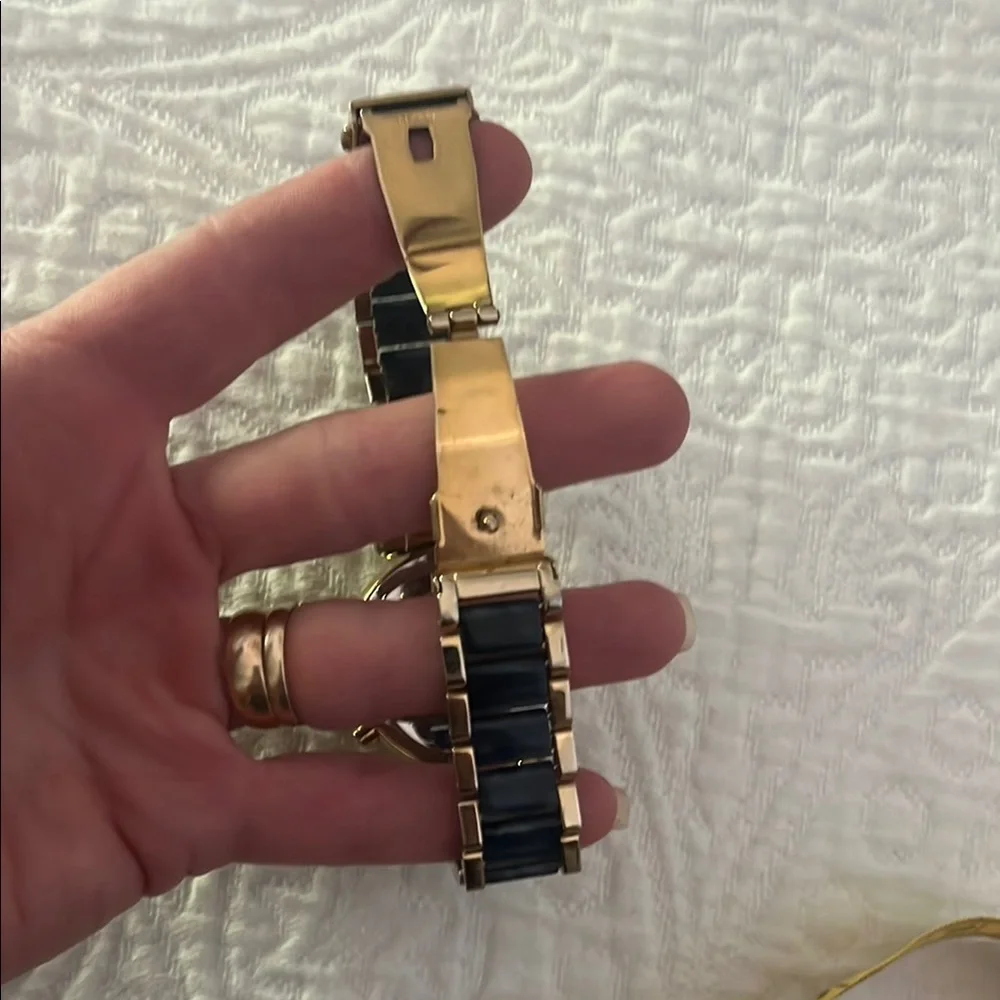 Women’s Michael Kors Gold and Blue Chronograph Watch - Picture 7 of 10